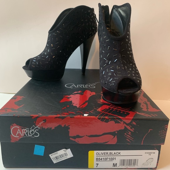 Black Carlos Santana heels size 7 - Picture 1 of 7